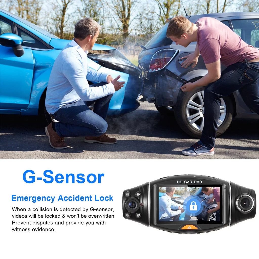 iMountek FHD 1080P Dual Lens Car DVR Dash Cam GPSize Camera Video Recorder G-Sizeensor Night Vision