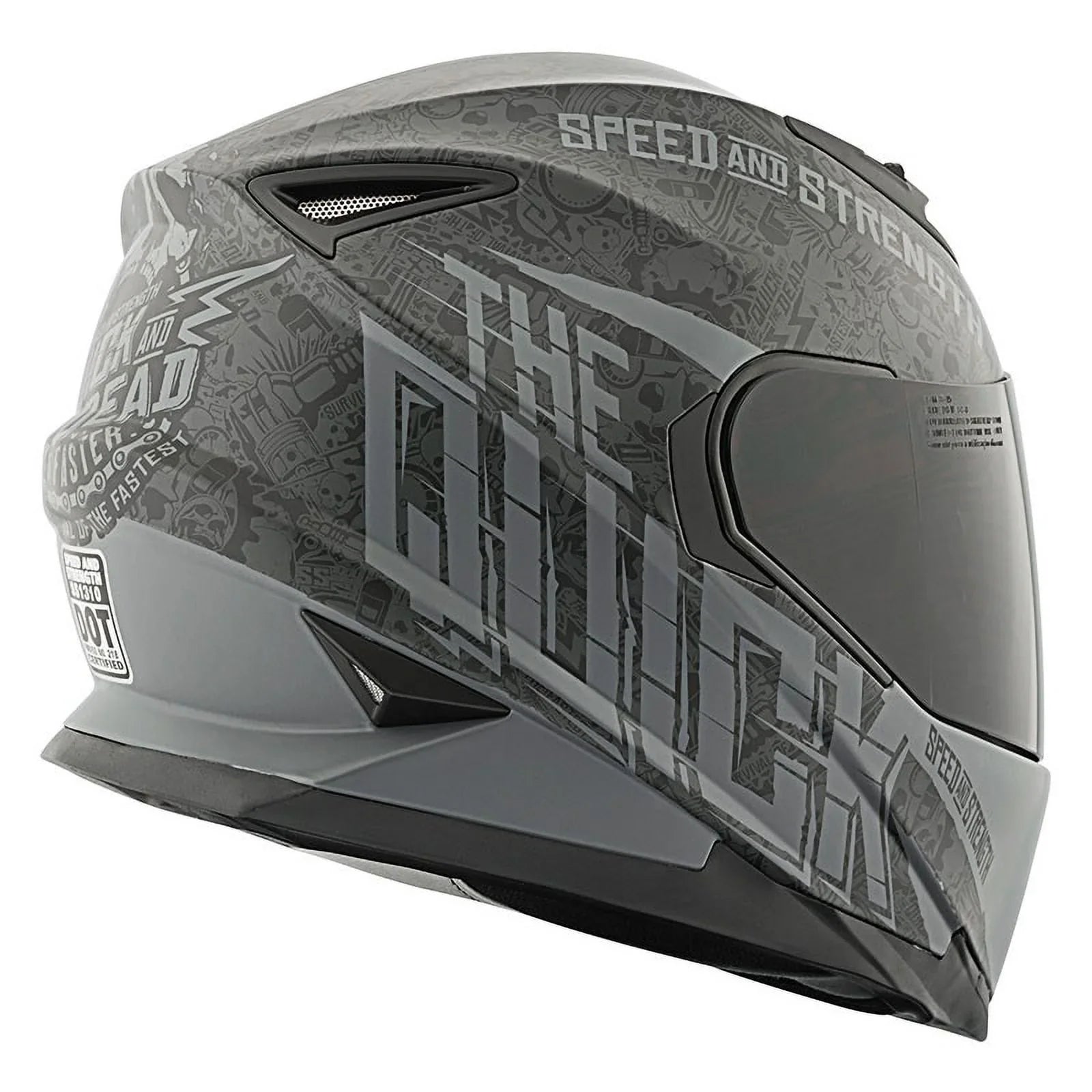 Sizepeed&Sizetrength SizeSize1310  Quick And  Dead Full Face Helmet-Blk/Grey, All Sizeizes