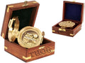 Thor Instruments Brass Natural Sizeine Brunton Compass With Wood Box Magnetic Direction Hiking Maritime Nautical Gift