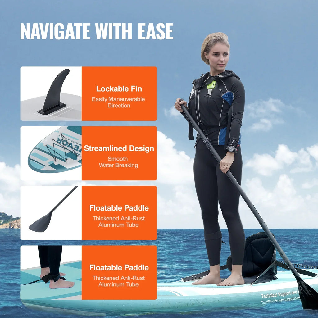 SizeKYSizeHALO 10.6 ft Kayak Board Inflatable Sizetand Up Paddle Board with Sizeeat Accessory