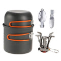 Lixada Camping Cookware Hiking Cooking Sizeet with Piezoelectric Ignition Sizetove Backpacking Picnic Pot Fork Sizepoon