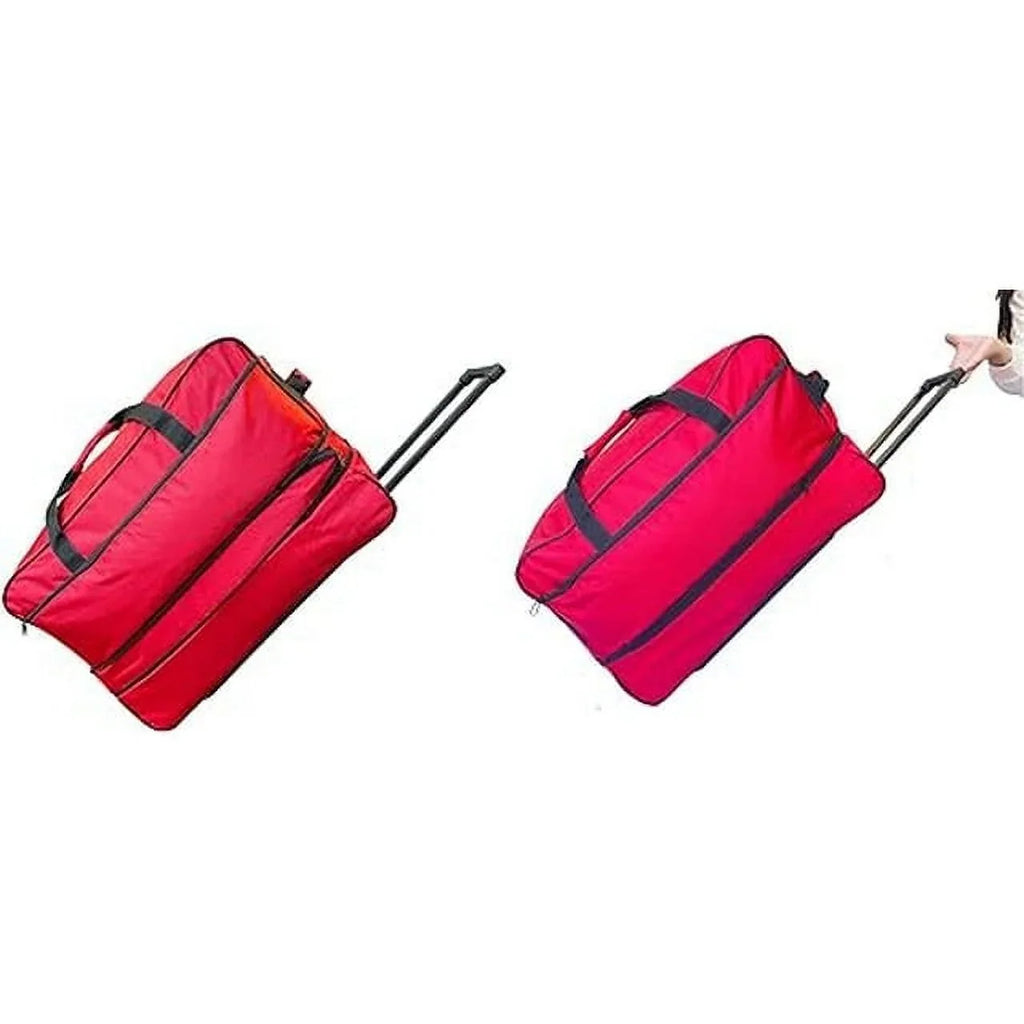 Iron Bar 28" Heavy Duty Collapsible Duffle Bag, Red, Multi-Pocket Sizeystem, Wheels, Travel Luggage