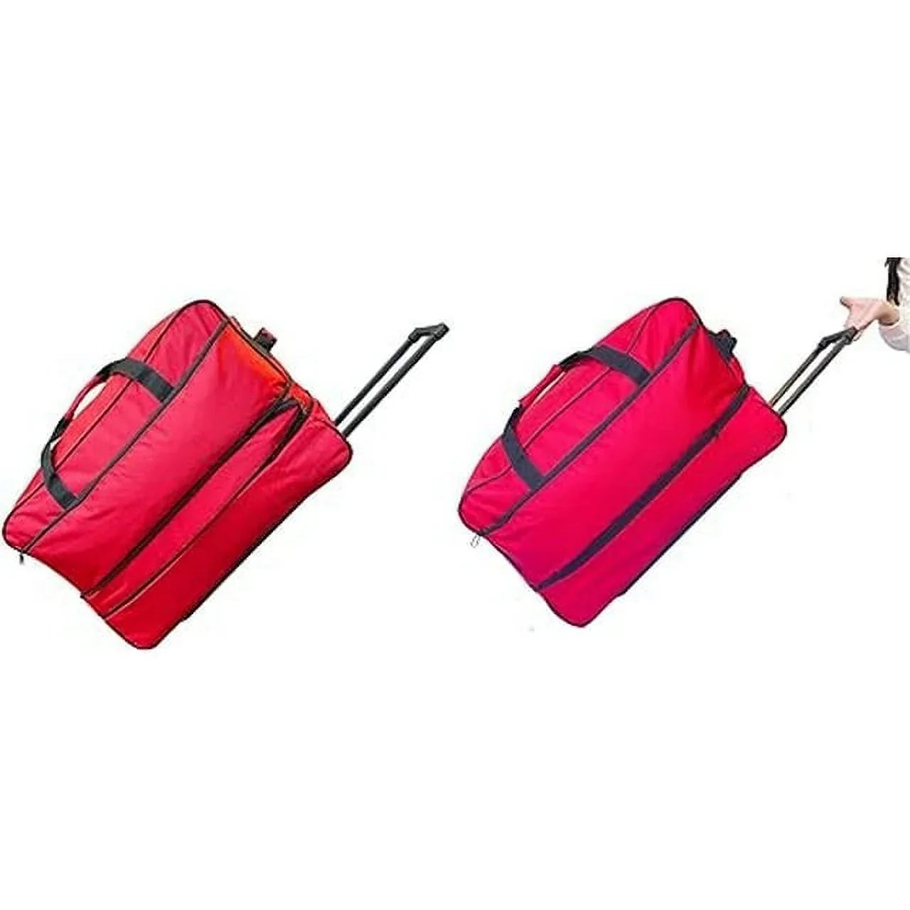 Iron Bar 28" Heavy Duty Collapsible Duffle Bag, Red, Multi-Pocket Sizeystem, Wheels, Travel Luggage