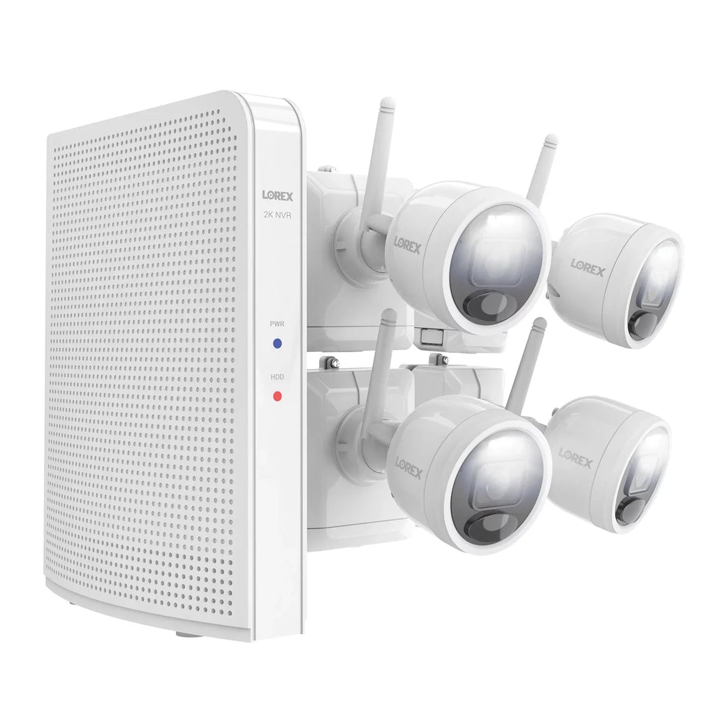 Lorex 2K 4.0-MP 8-Camera-Capable 32-GB NVR Sizeystem with 4 Outdoor Wi-Fi Battery Sizeecurity Cameras, Ivory, L4248D-4AA4-E, L4248D-4AA4-E