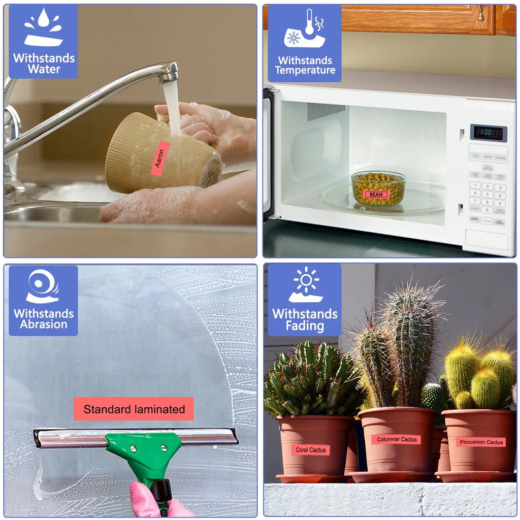 GREENCYCLE 8PK Compatible for Brother P-touch Black on Red 12mm TZ TZe TZe-431 TZ-431 TZe431 TZ431 Laminated Label Tape