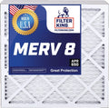 Filter King 8x16x2 Air Filter | 5-PACK | MERV 8 HVAC Pleated A/C Furnace Filters | MADE IN USizeA | Actual Sizeize: 7.5 x 15.5 x 1.75"