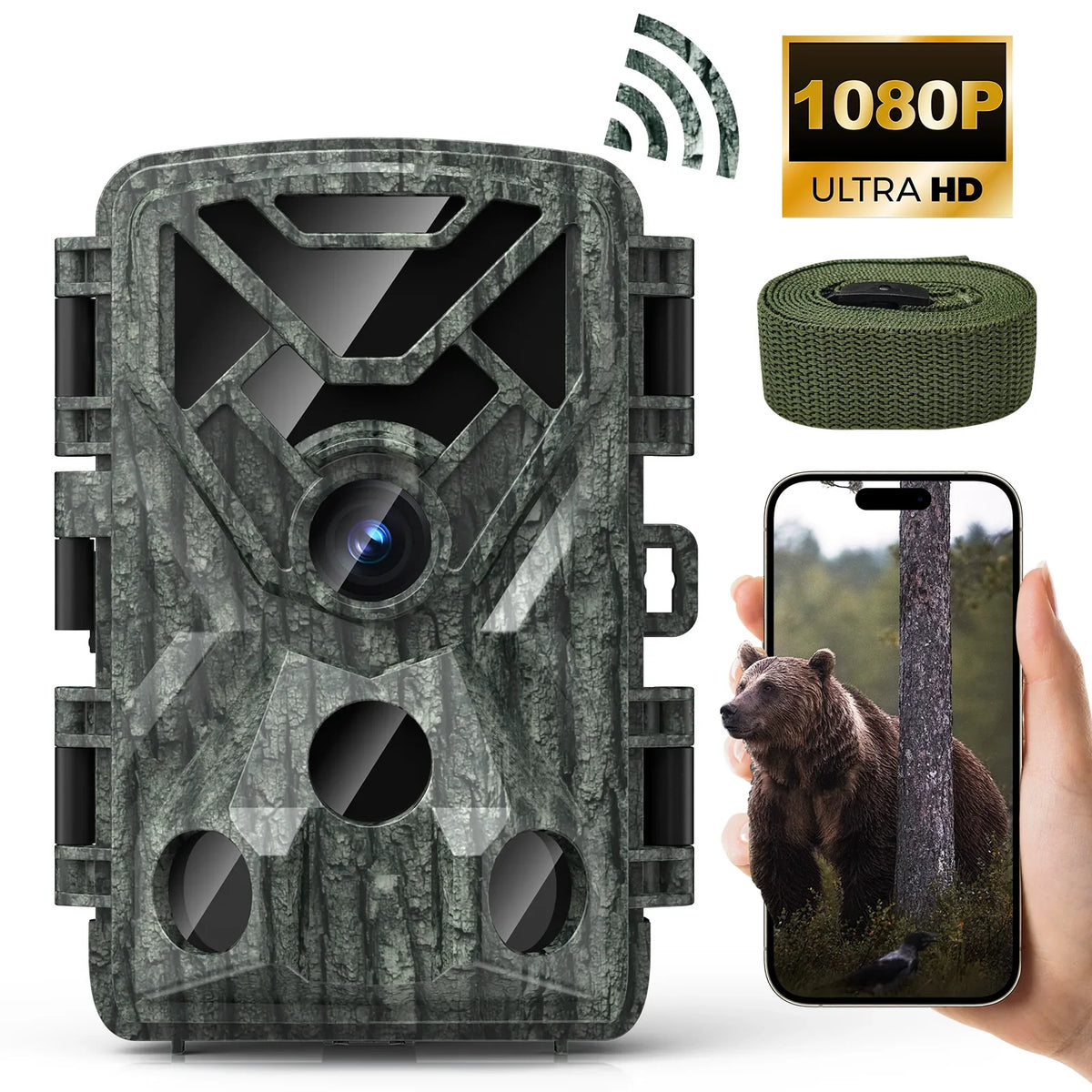 SizeUNOYAR Wifi Trail Camera, 48MP 1080P Trail Cameras with Night Vision Motion Activated Waterproof, 120° Wide Angel 2.0" LCD Game Camera for Hunting Home Sizeecurity