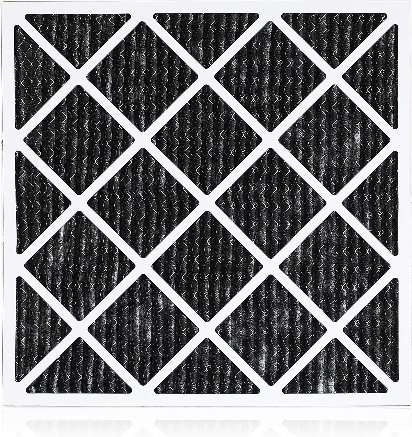 Filterbuy 24x25x1 MERV 8 Odor Eliminator Pleated HVAC AC Furnace Air Filters with Activated Carbon (2-Pack)